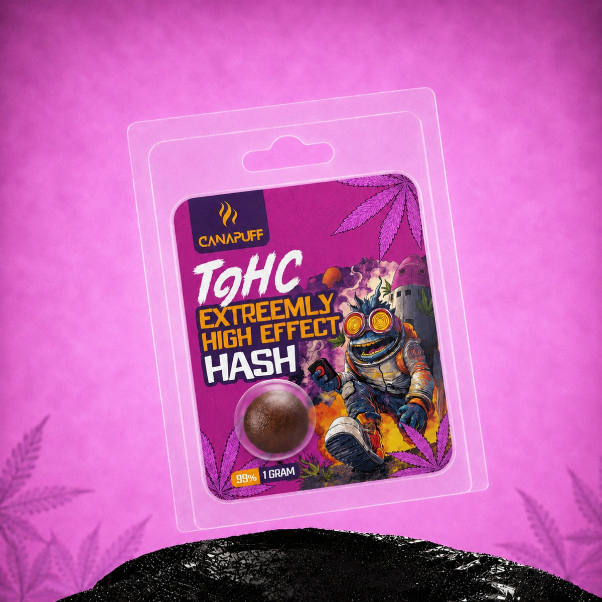 Canapuff TⳊHC Hash Extreemly High Effect 99%, confezione da 1 grammo