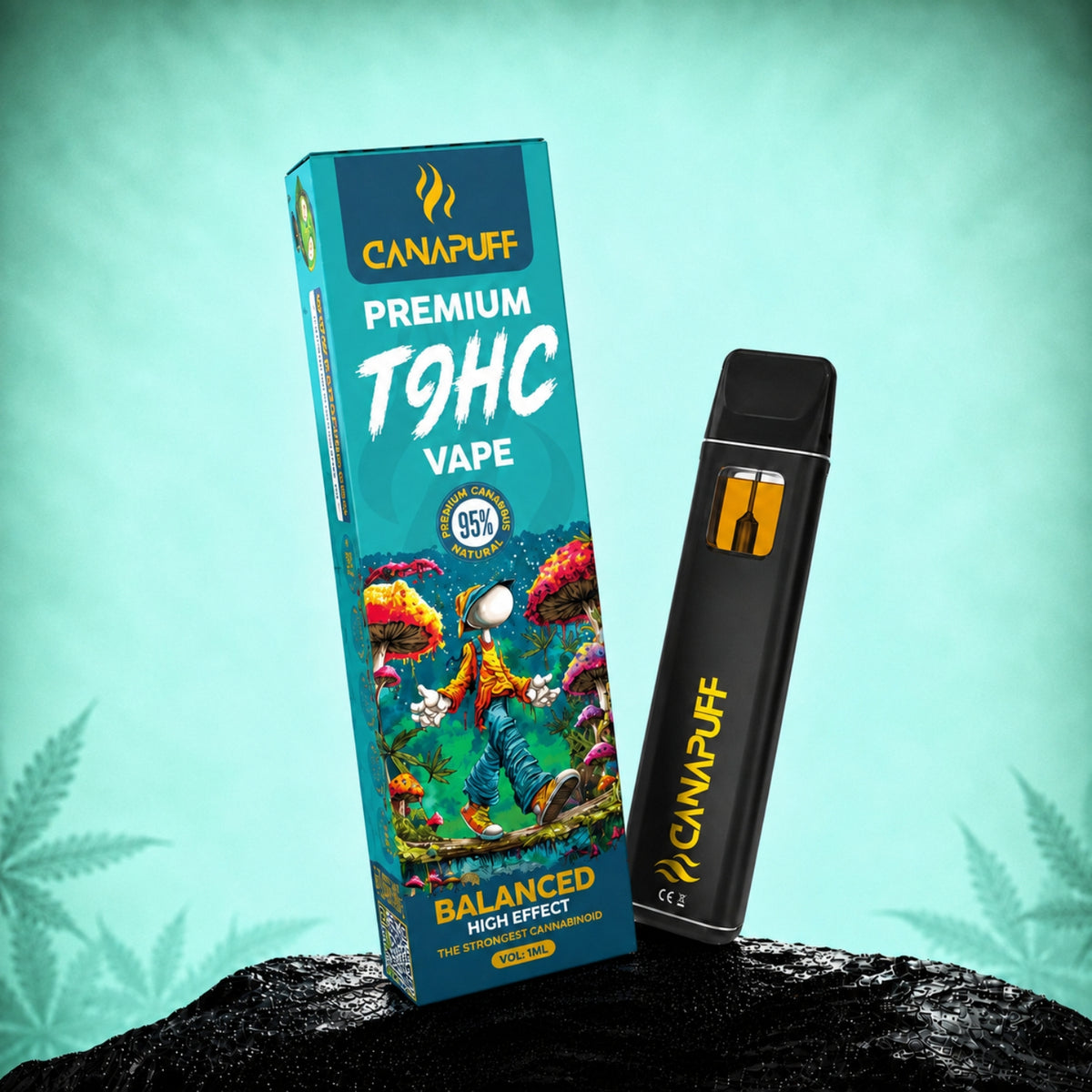 Canapuff TⳊHC Vape Balanced 95%, pen usa e getta da 1ml