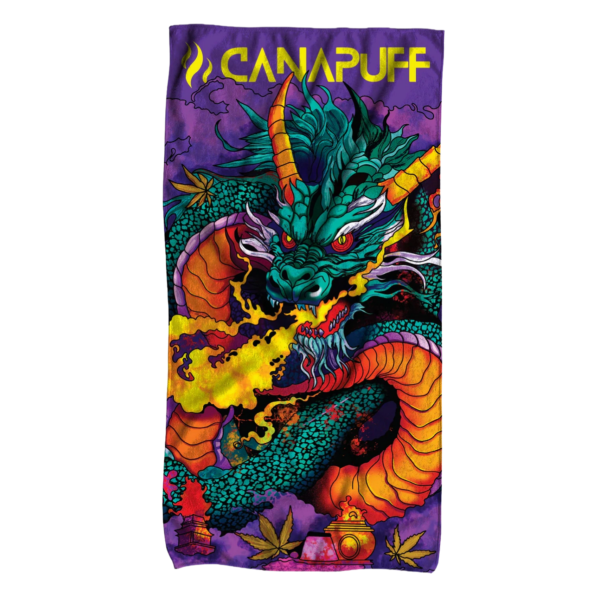 Asciugamano Canapuff Extreme Dragon con grafica di drago colorata