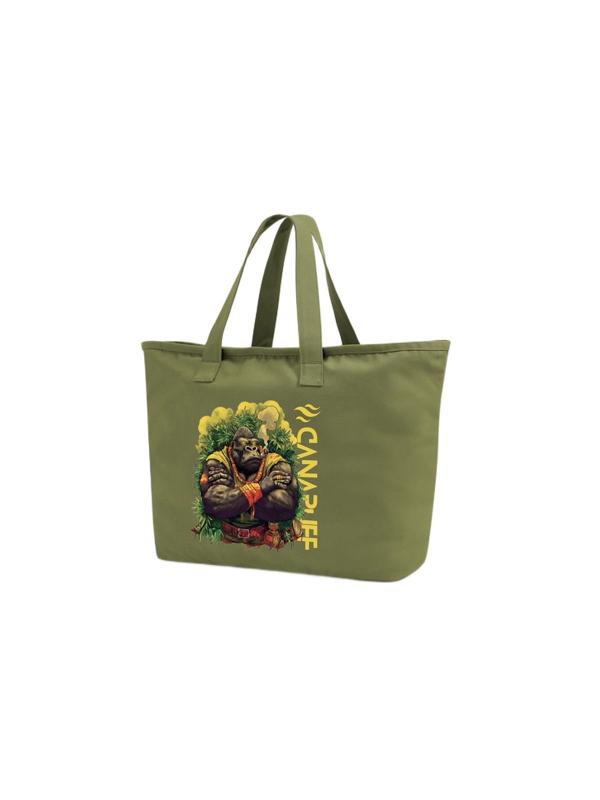 Borsa in cotone Canapuff – Gorilla Power – Verde