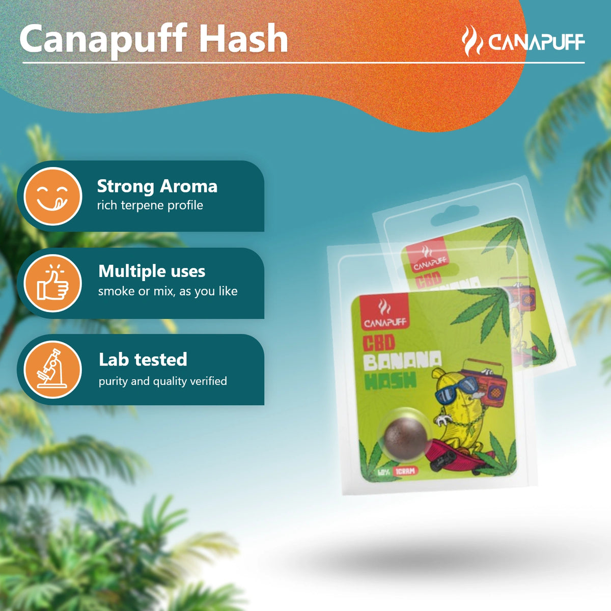 Canapuff CBD Hash Banana 60% in blister