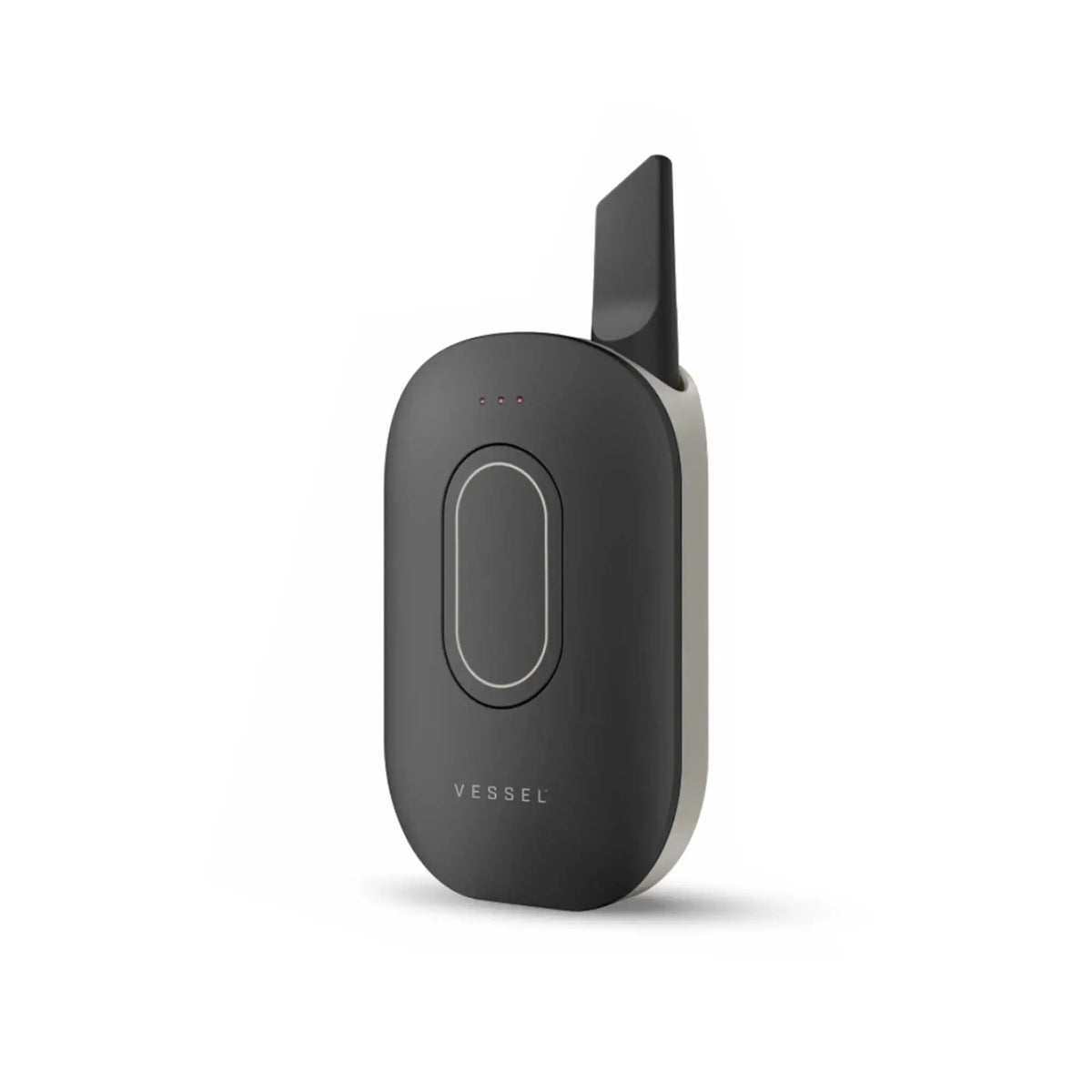 Vista laterale del dock per vaporizer bianco e nero