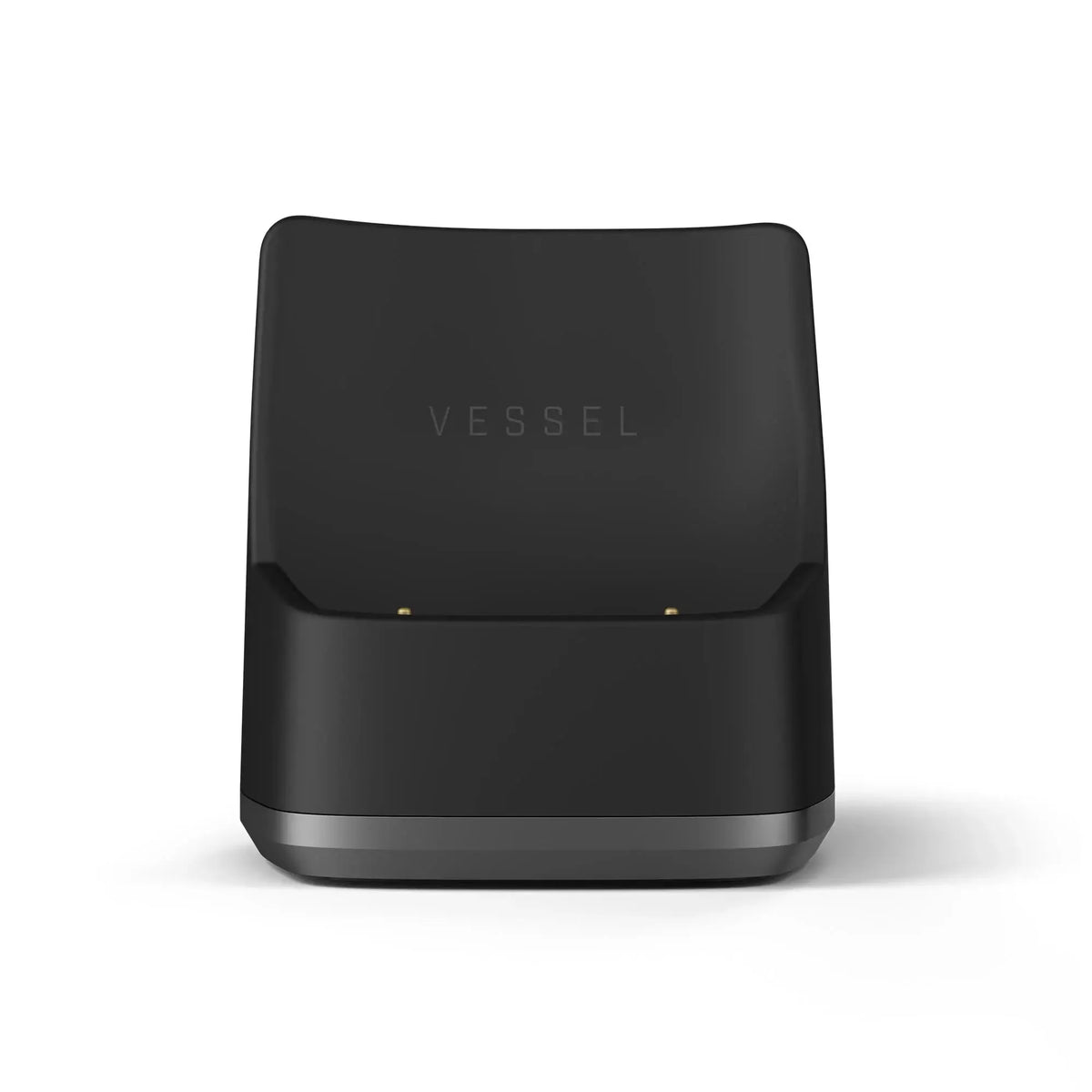 Vista frontale della docking station caricatore per vaporizer nero
