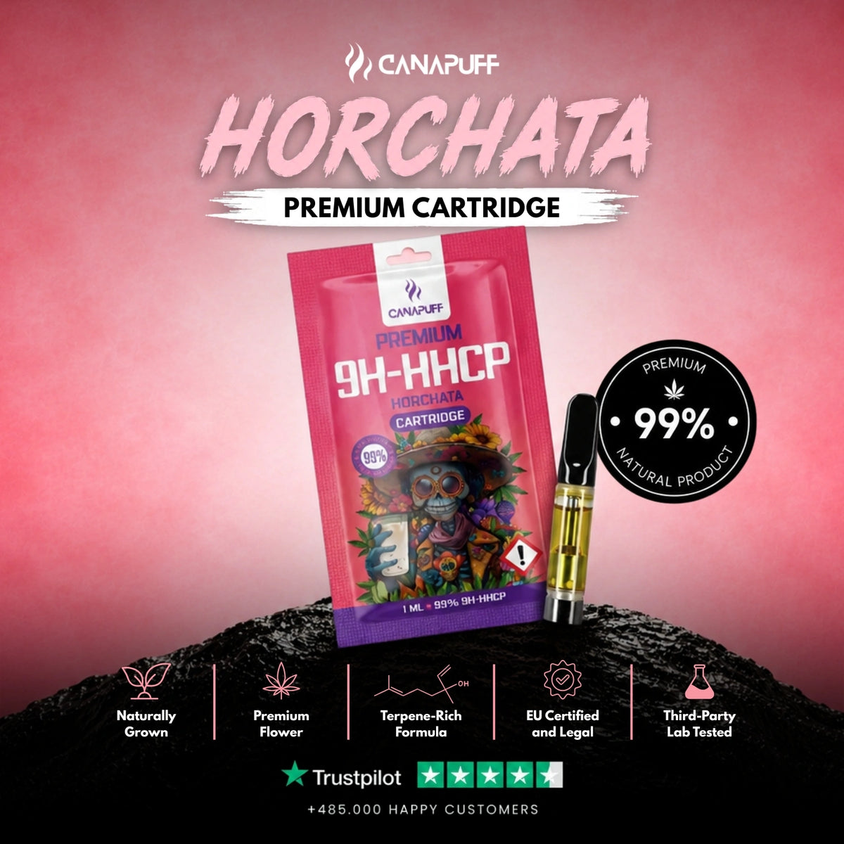 9H-HHCP Cartridge Horchata 99% – cartuccia per vape, foto 2