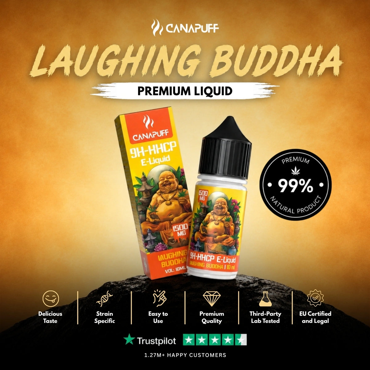 9H-HHCP Liquid Laughing Buddha 1.500mg – flacone di liquid, foto 2