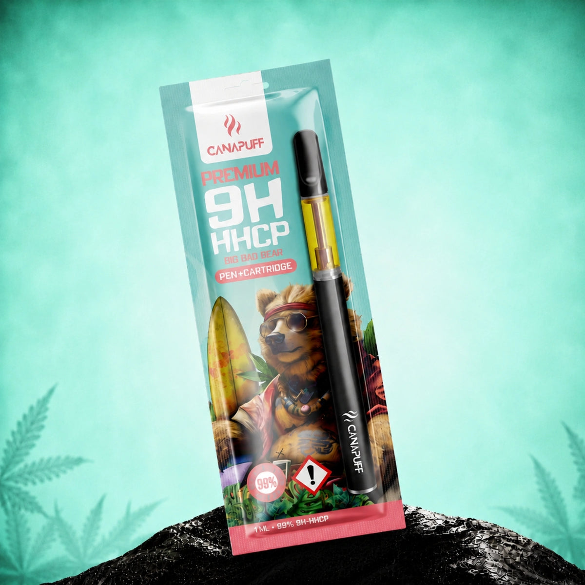 Pen e cartuccia Canapuff 9H-HHCP, gusto Big Bad Bear, 99%, 1 ml