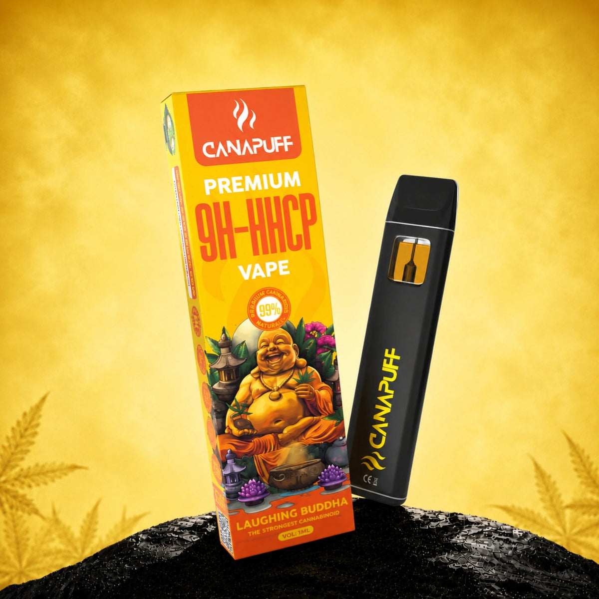 Canapuff 9H-HHCP Vape Laughing Buddha 99%, pen usa e getta da 1ml con scatola