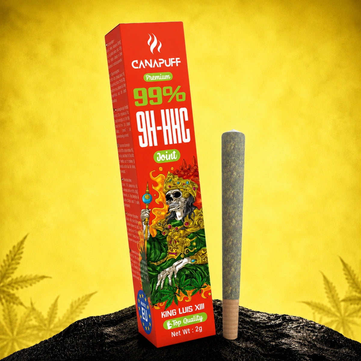 Canapuff 9H-HHC Joint King Luis XIII 99%, joint di canapa pre-rollato da 2g con confezione rossa