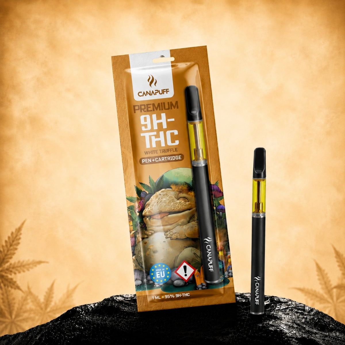 Pen e cartuccia Canapuff 9H-THC White Truffle, concentrazione 95%, 1 ml