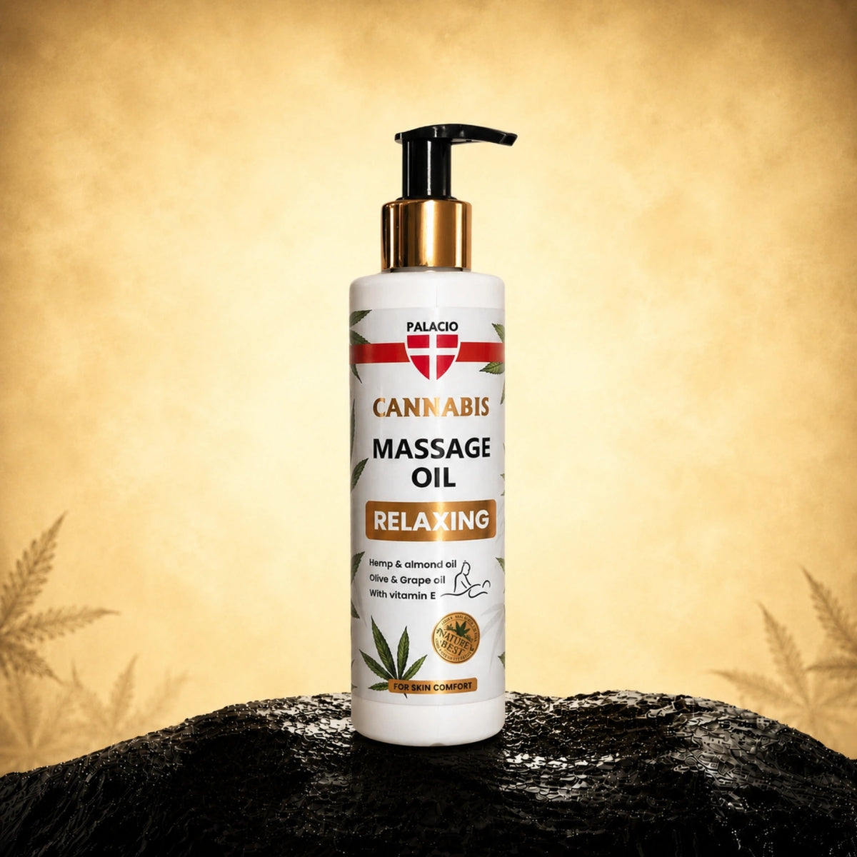 Olio corpo per massaggio rilassante alla cannabis, 150ml - Palacio – prodotto per massaggi