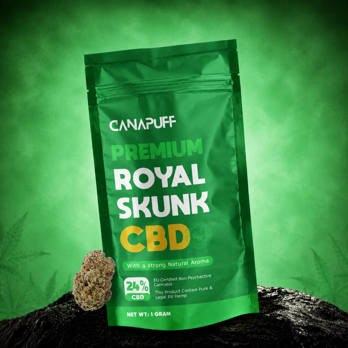 Fiori CBD Canapuff Royal Skunk, 24%, bustina da 1 grammo