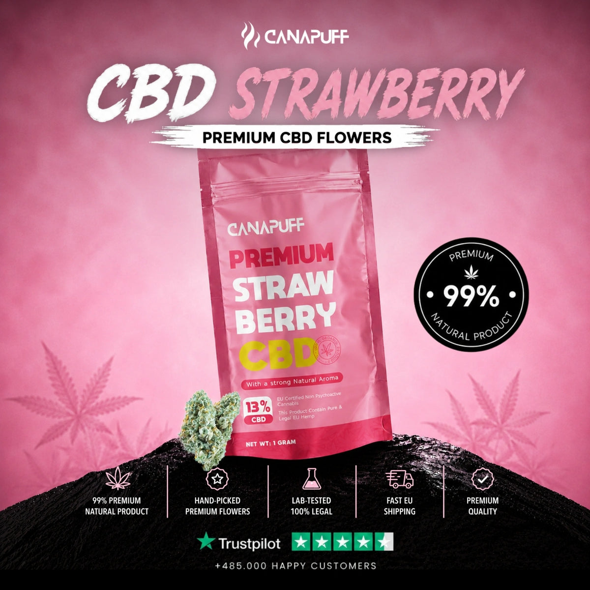 CBD Fiori Strawberry 13% – infiorescenze, foto 2