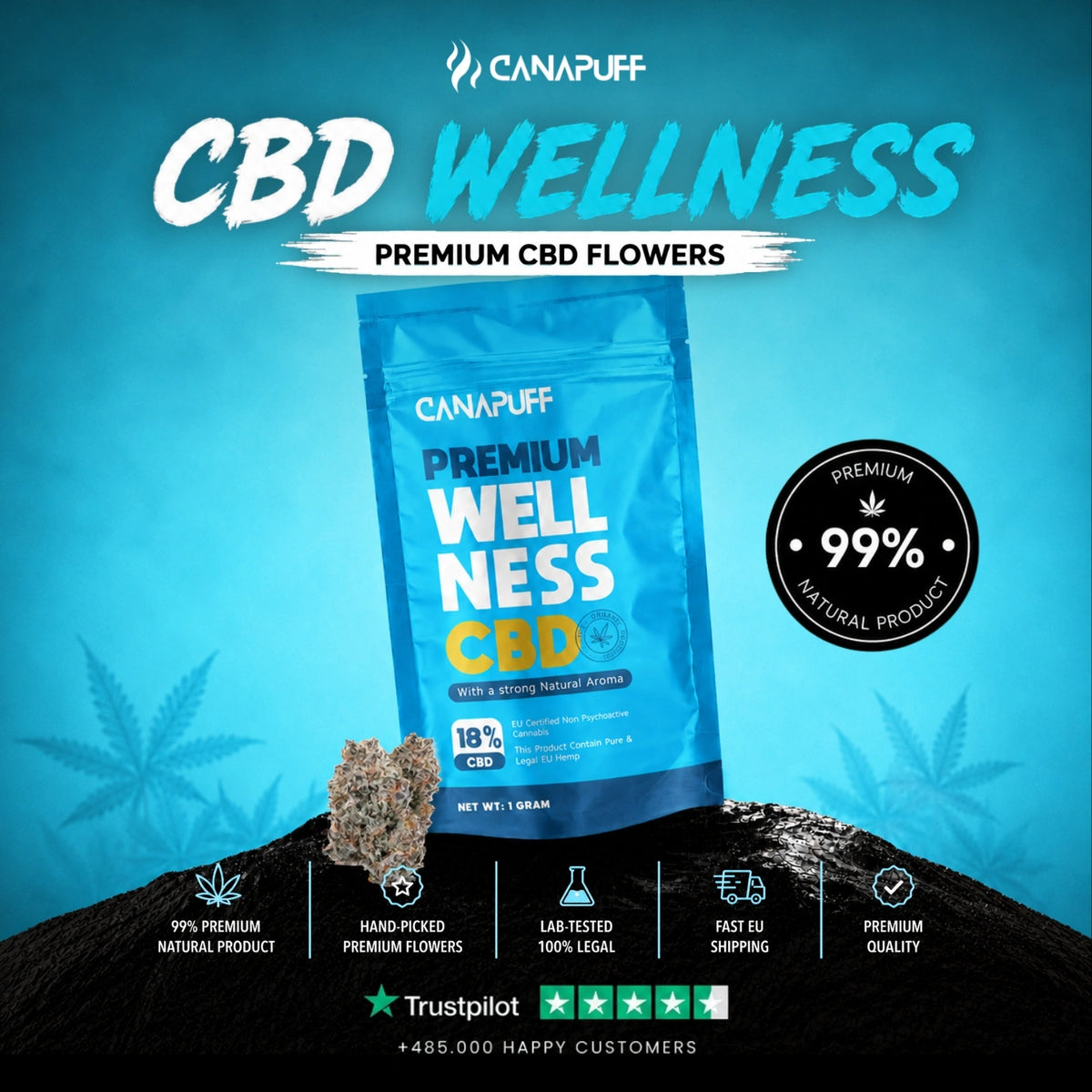 CBD Fiori Wellness 18% – infiorescenze, foto 2