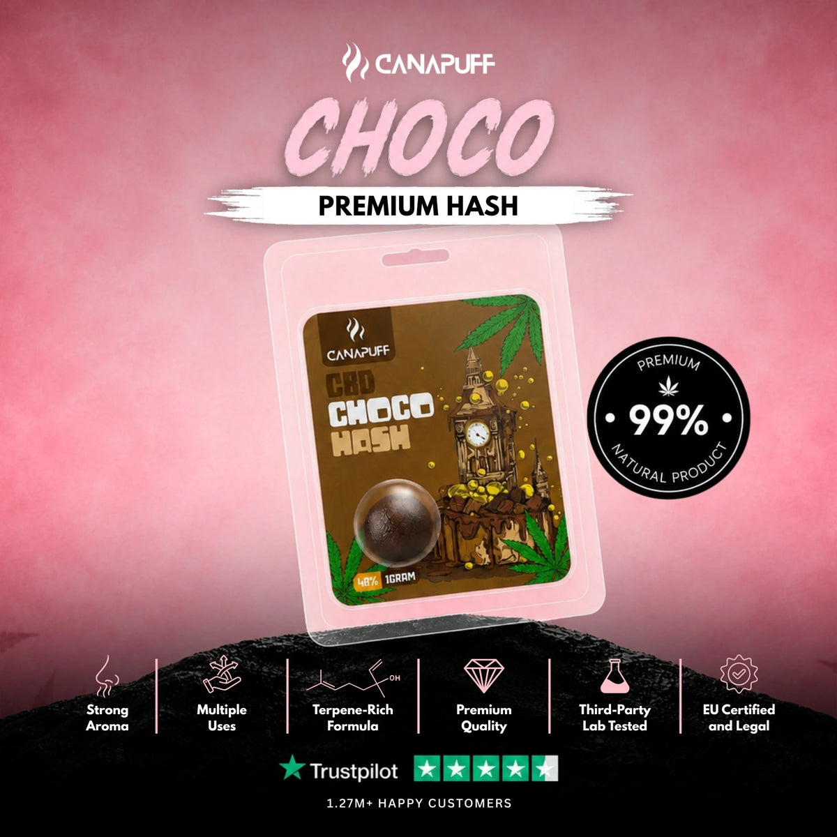 CBD Hash Choco 60% – hashish, foto 2