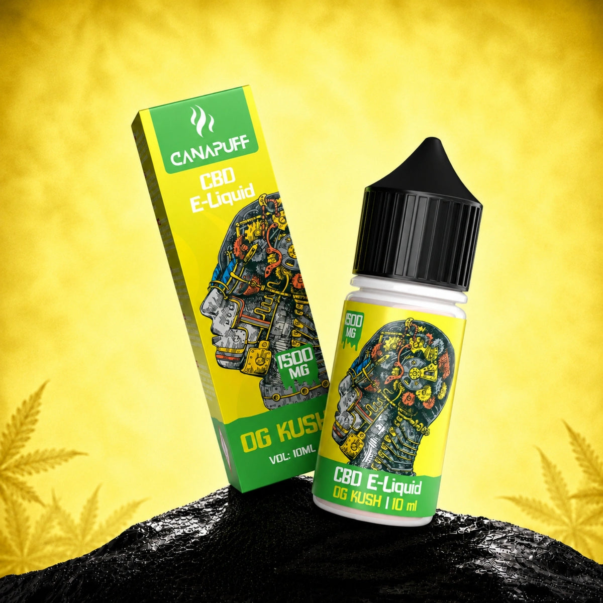 Canapuff CBD E-Liquid OG Kush 1500 mg, flacone vape da 10 ml