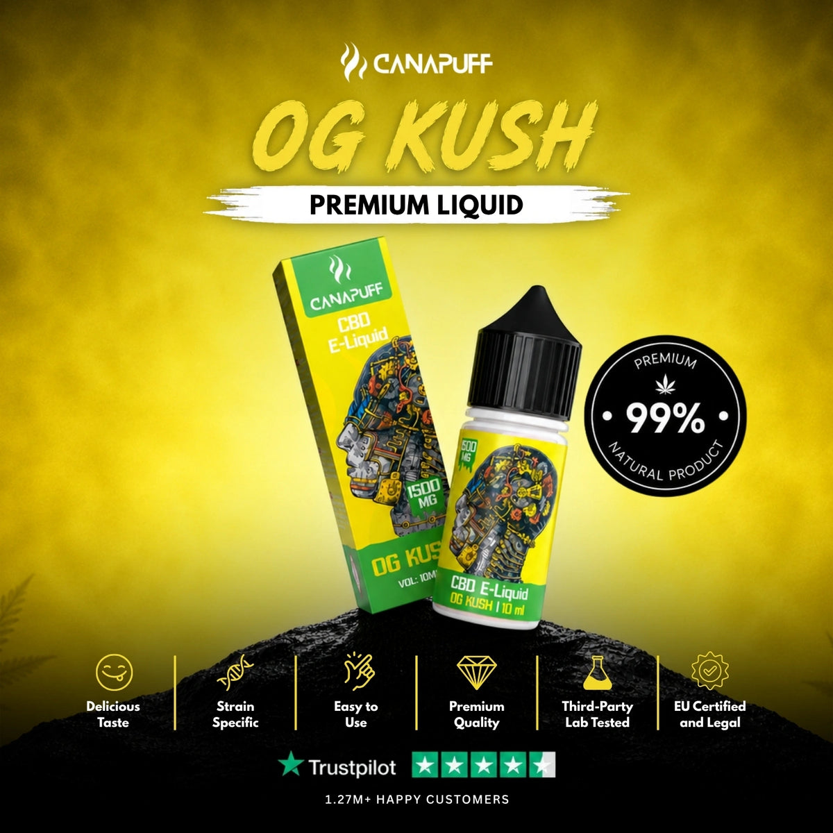 CBD Liquid OG Kush 1.500mg – flacone di liquid, foto 2