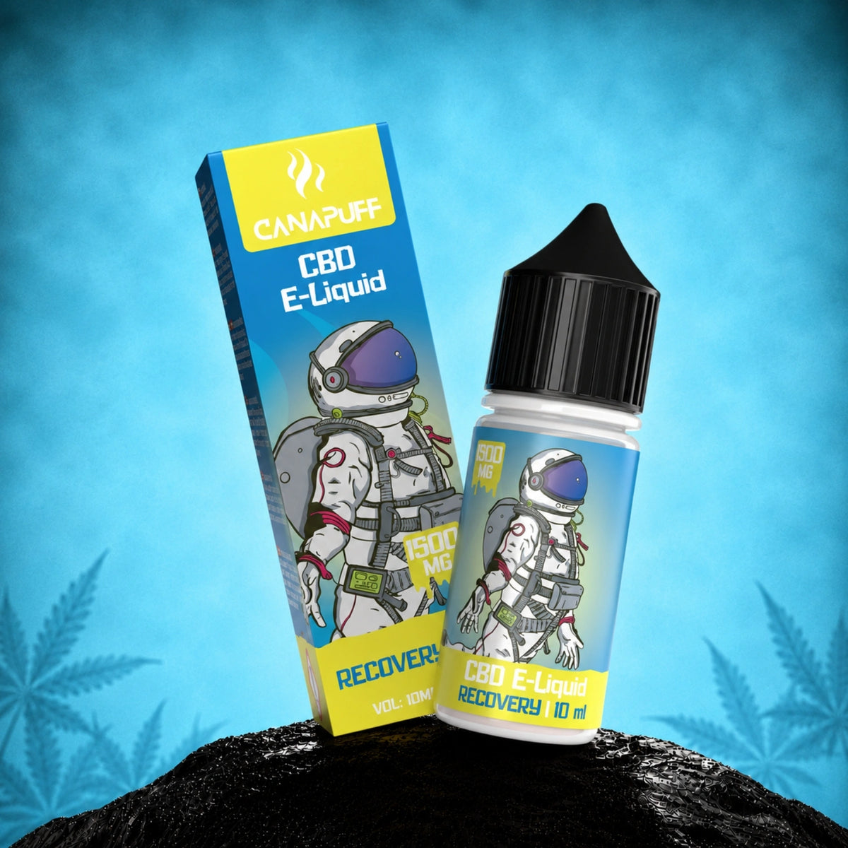 Canapuff CBD E-Liquid Recovery 1.500mg, flacone vape da 10 ml