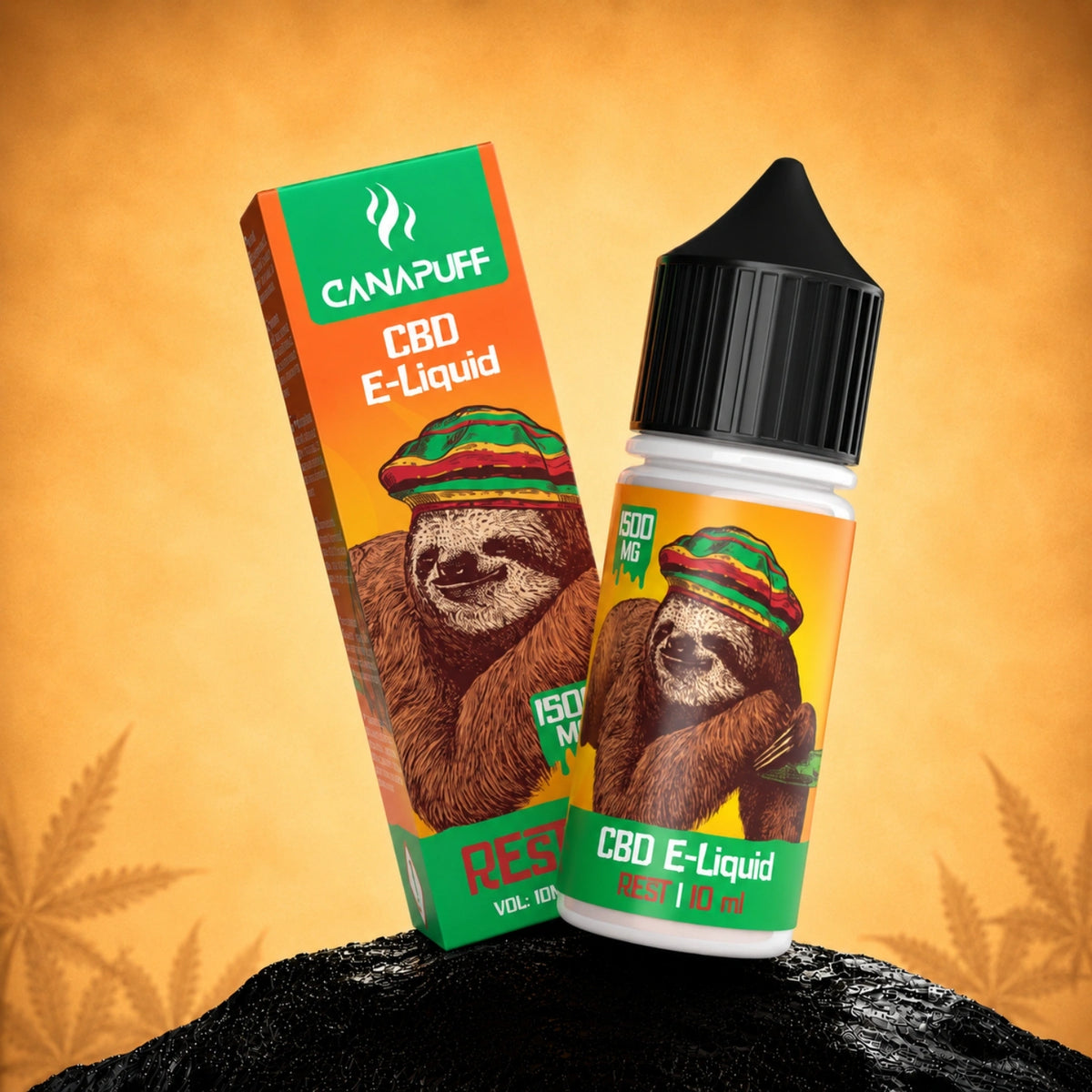 Canapuff CBD E-Liquid Rest 1500 mg, flacone vape da 10 ml