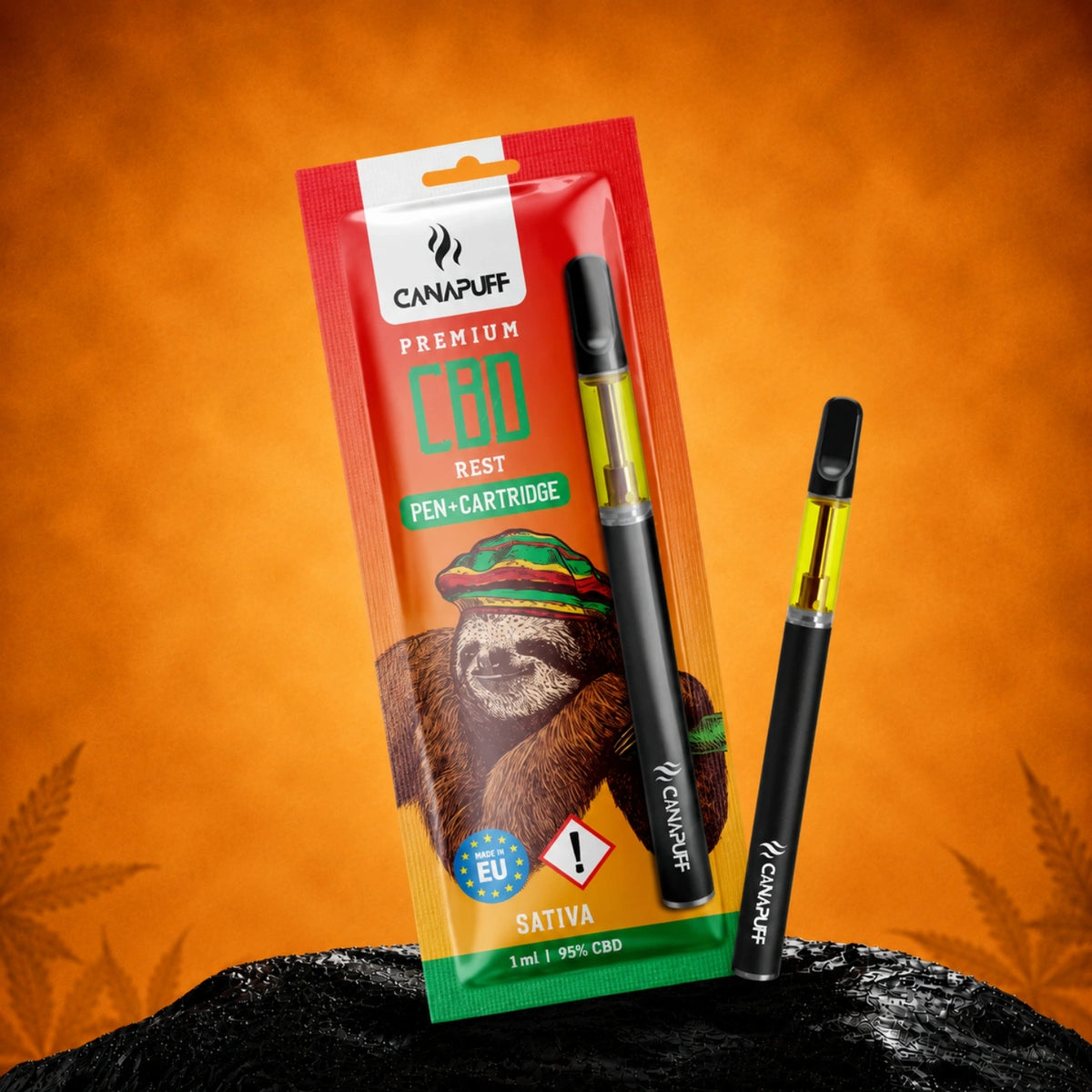 Pen e cartuccia Canapuff CBD Rest 95% 1 ml, Sativa