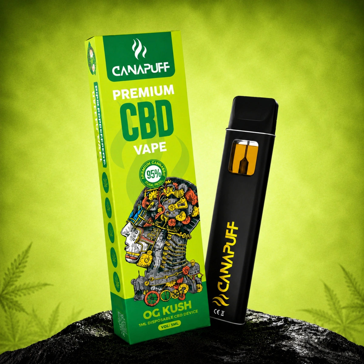 Canapuff CBD Vape OG Kush 95%, dispositivo usa e getta da 1ml