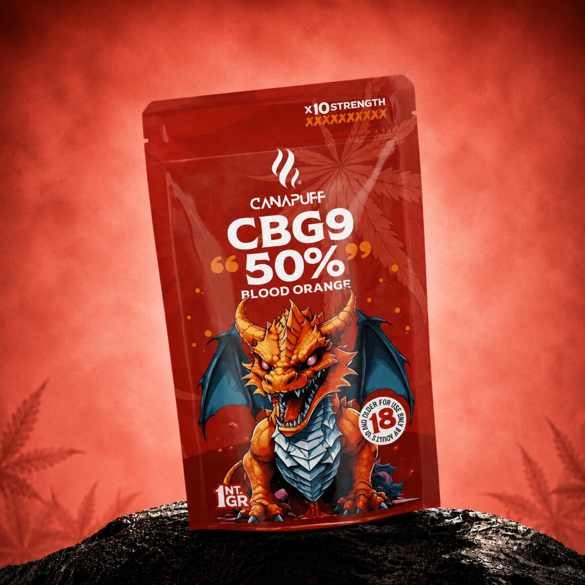 Canapuff CBG9 Flowers Blood Orange 50%, bustina da 1 gr, concentrazione x10