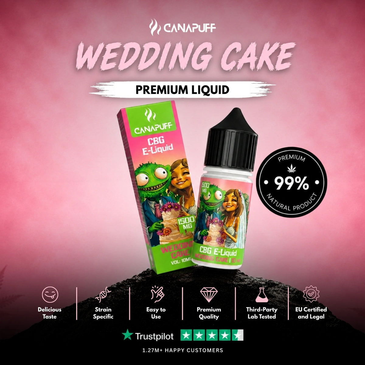 CBG Liquid Wedding Cake 1.500mg – flacone di liquid, foto 2