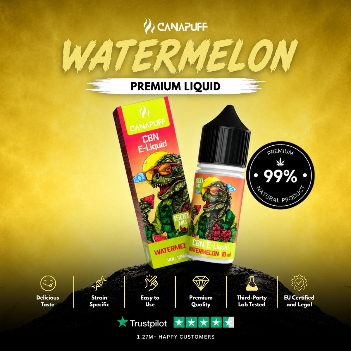 CBN Liquid Watermelon 1.500mg – flacone di liquid, foto 2