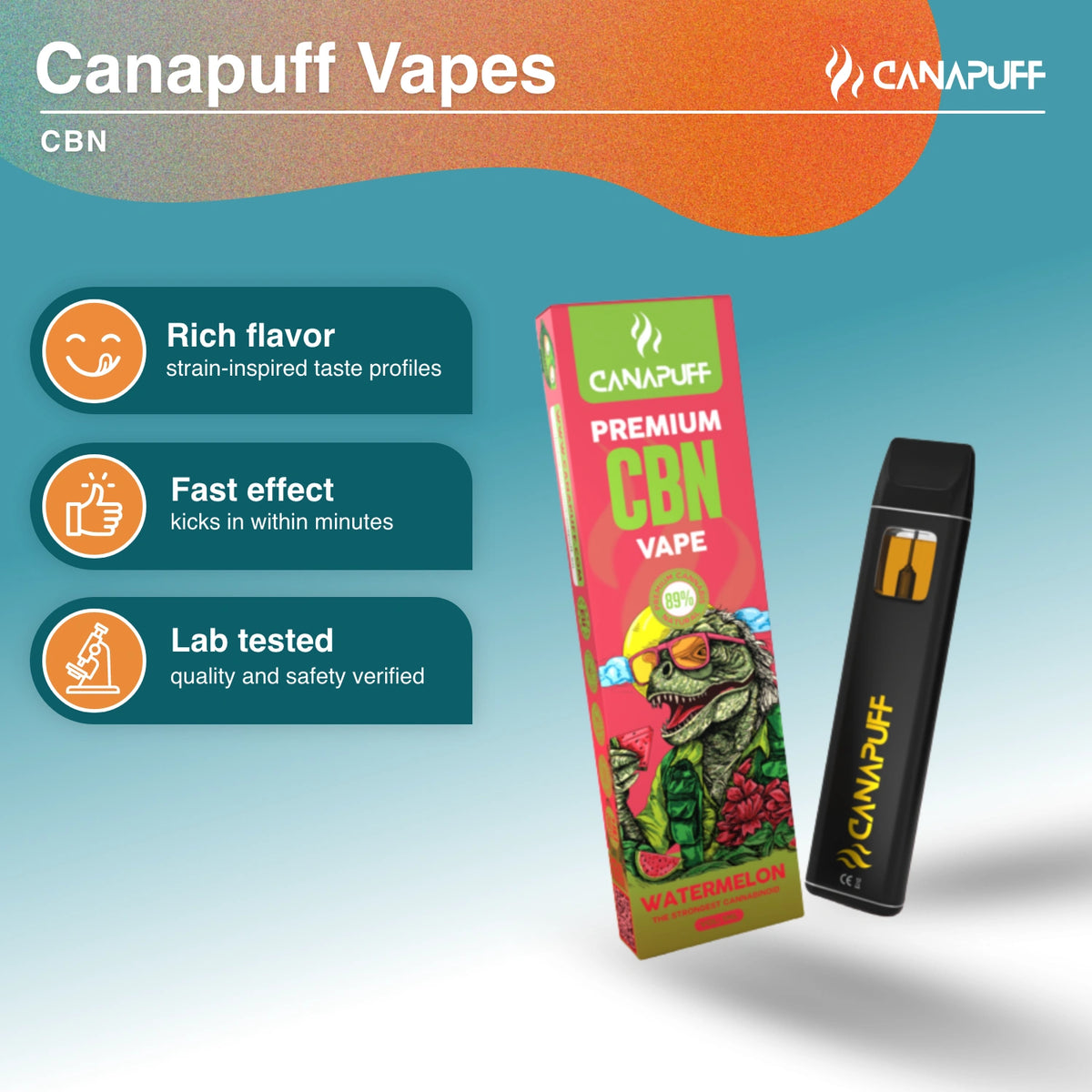Watermelon 89% CBN - Vape - 1ml - CanaPuff