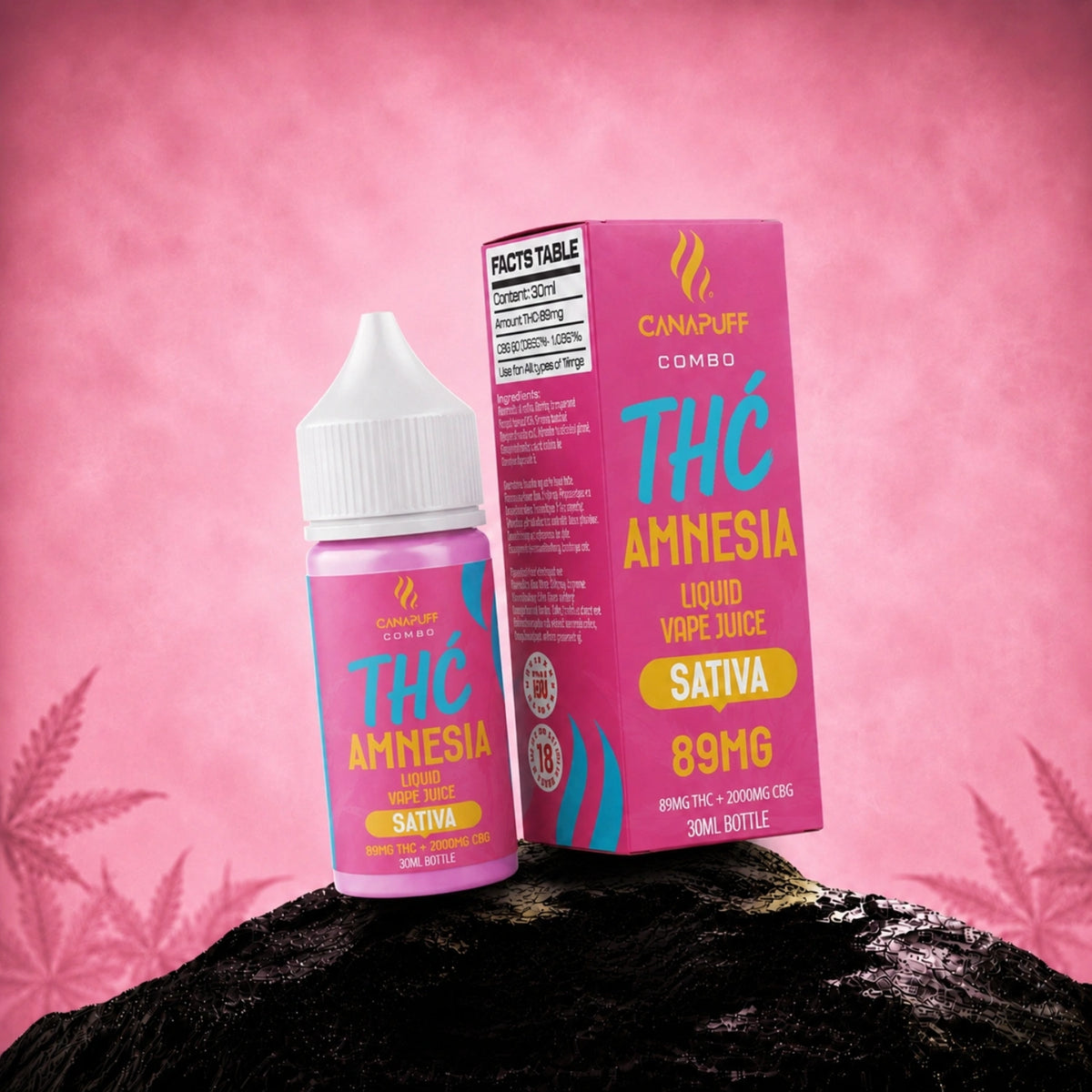 Liquid da vape Canapuff Combo Amnesia Delta-9, 89 mg di THC, flacone da 30 ml