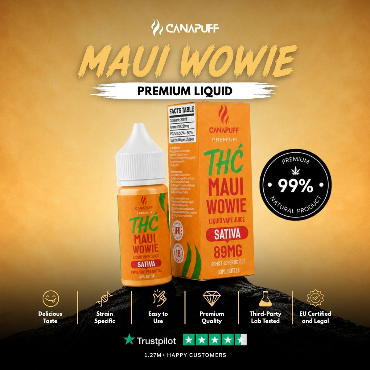 Delta 9 Liquid Maui Wowie 30ml – flacone di liquid, foto 2