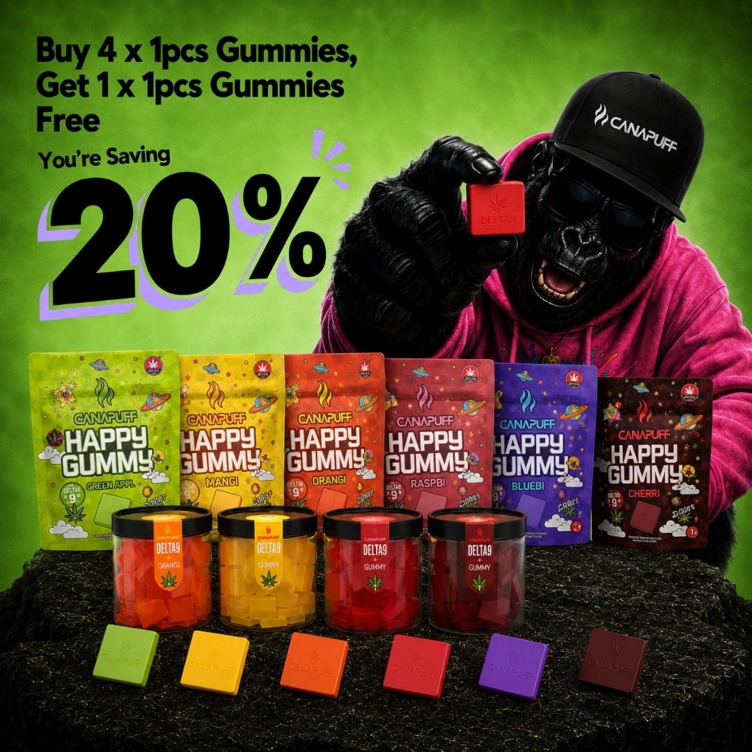 Promozione set Canapuff Happy Gummy e Delta-9 Gummy con più gusti a scelta