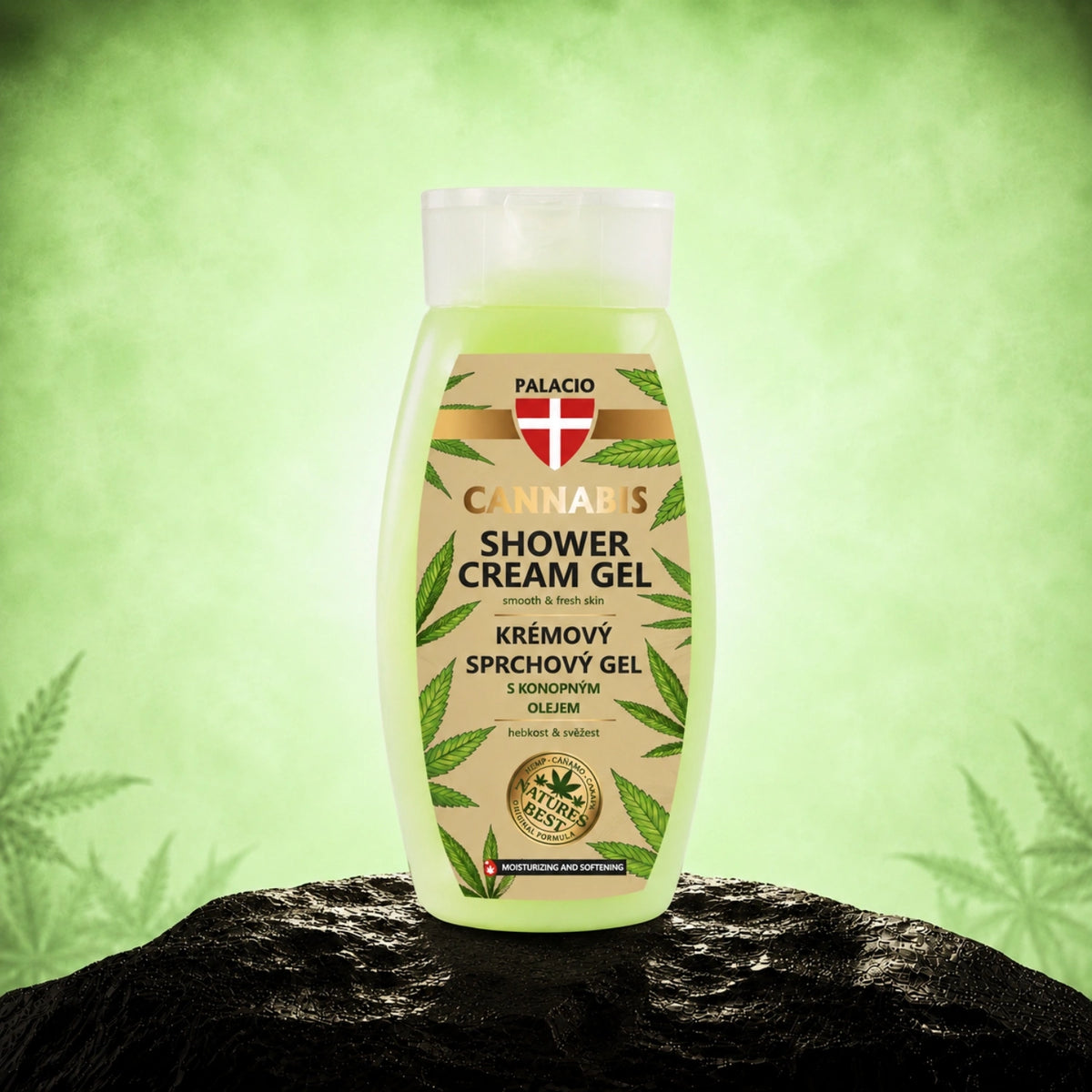Gel doccia alla canapa, 250ml - Palacio – flacone di gel doccia