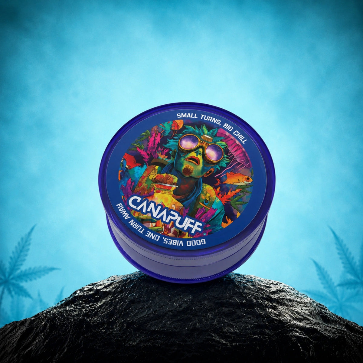 Canapuff Mini Grinder Deep, grinder con grafica colorata