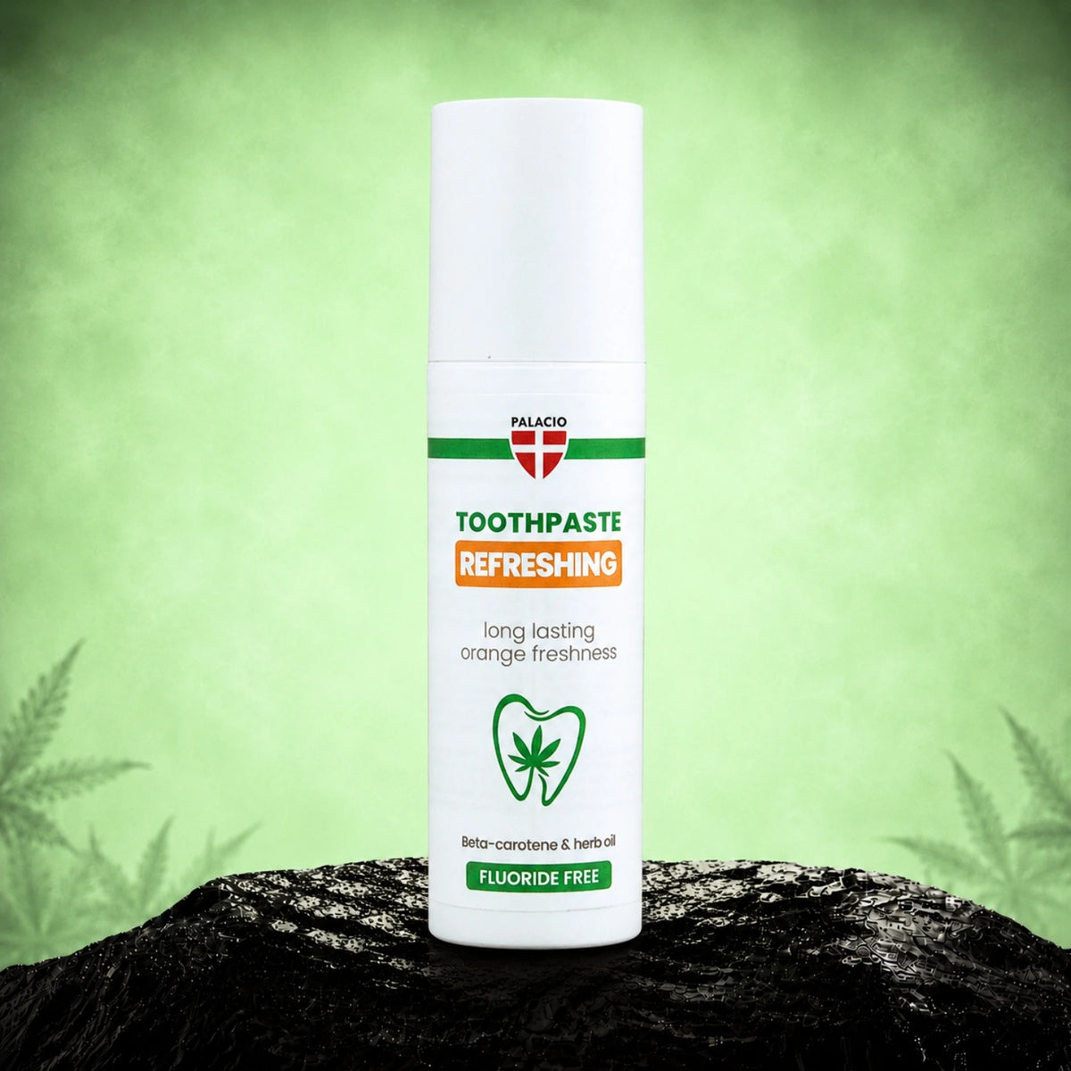 Dentifricio rinfrescante con canapa e olio d’arancia, 50ml - Palacio – tubetto di dentifricio