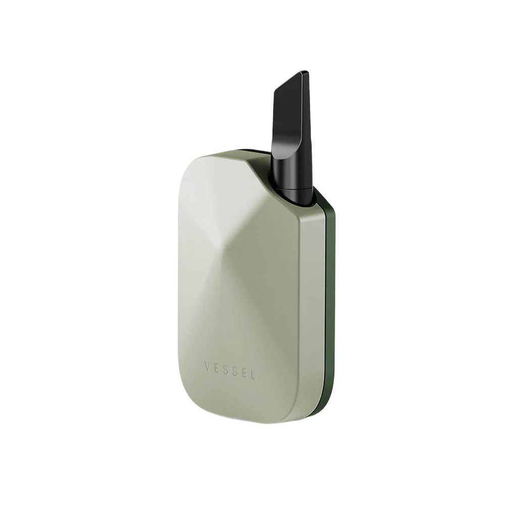 Vape Vessel Compass Rise con corpo color salvia e bocchino nero