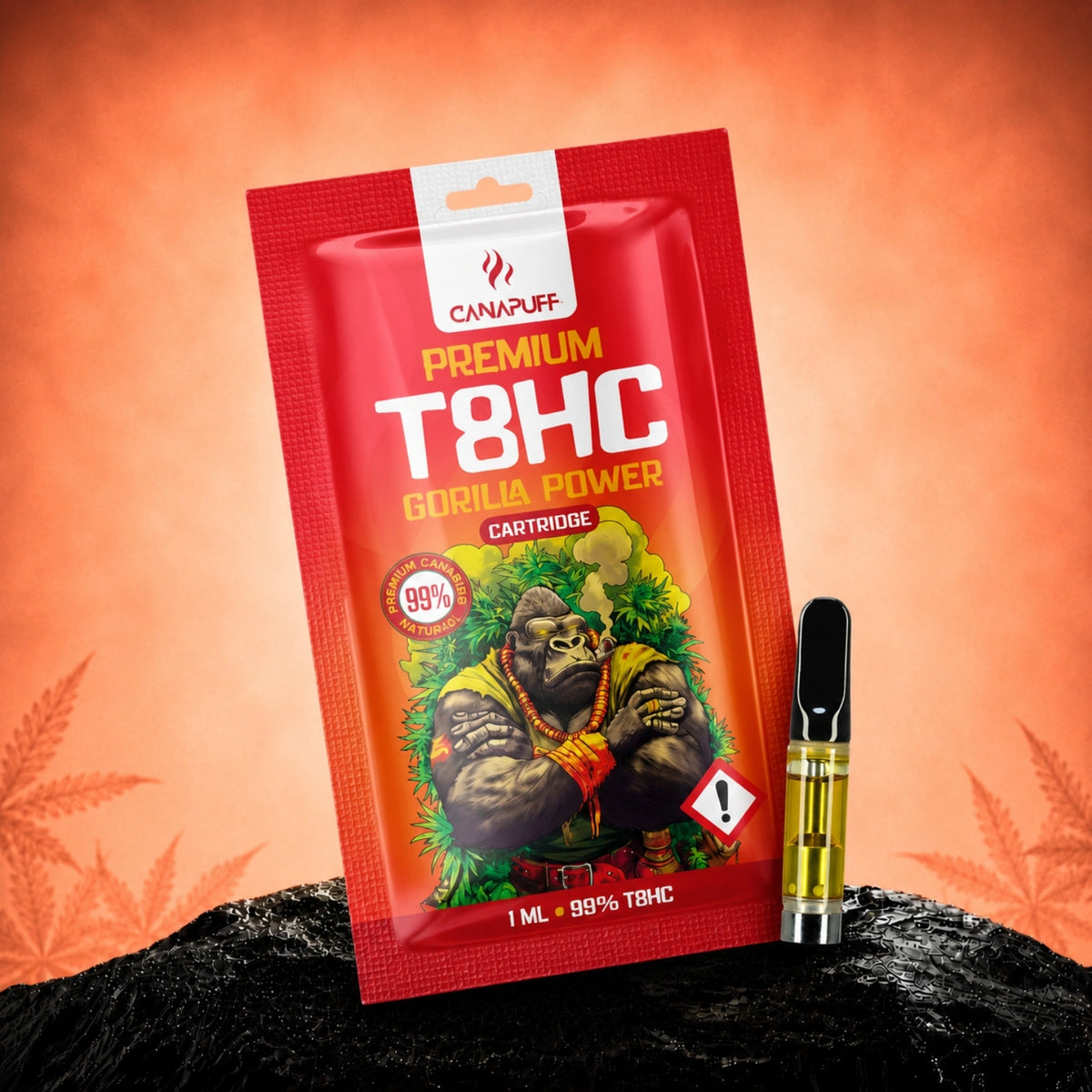 Cartuccia Canapuff T8HC Gorilla Power, 1 ml, concentrazione 99%