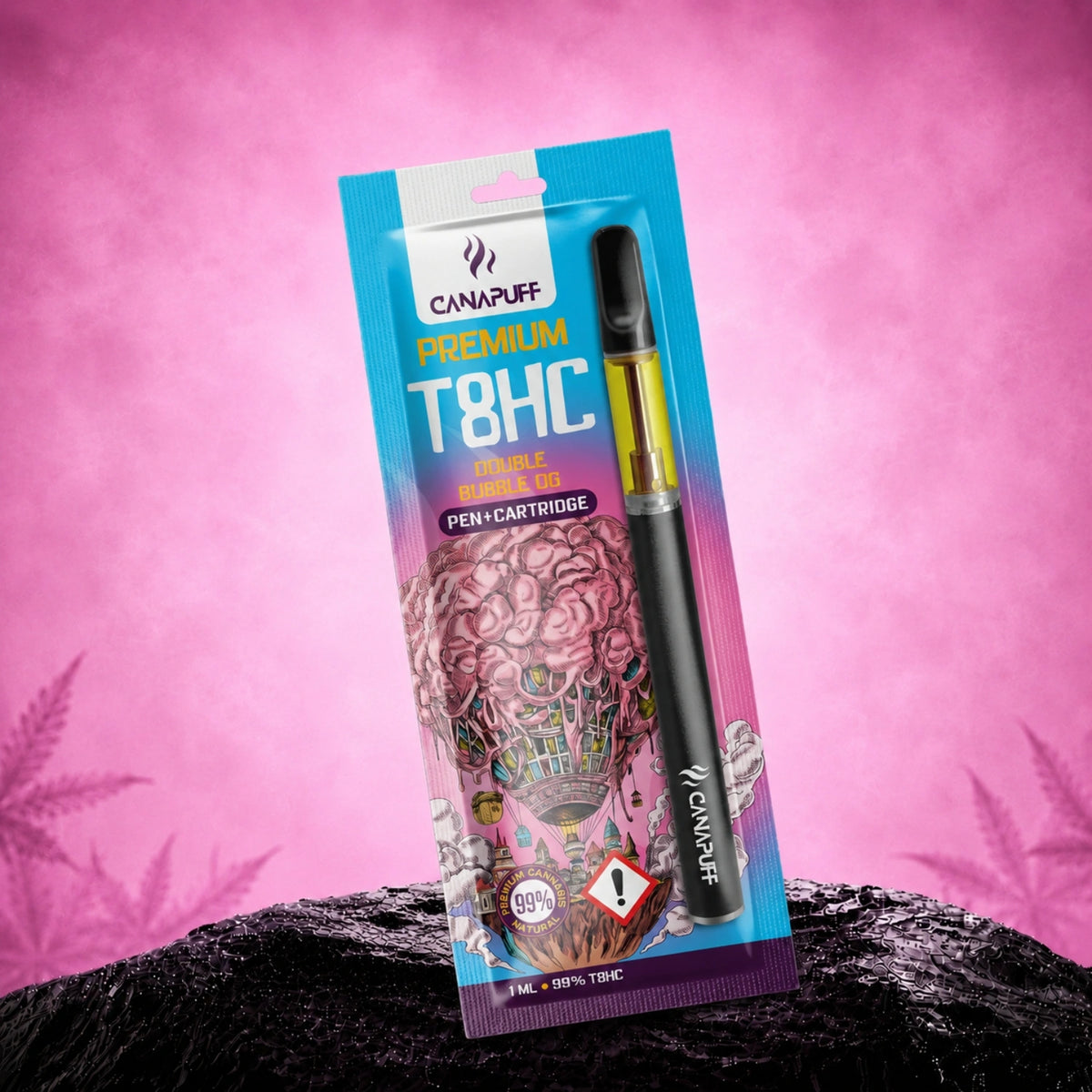 Pen e cartuccia Canapuff T8HC, Double Bubble OG, 99%, 1 ml