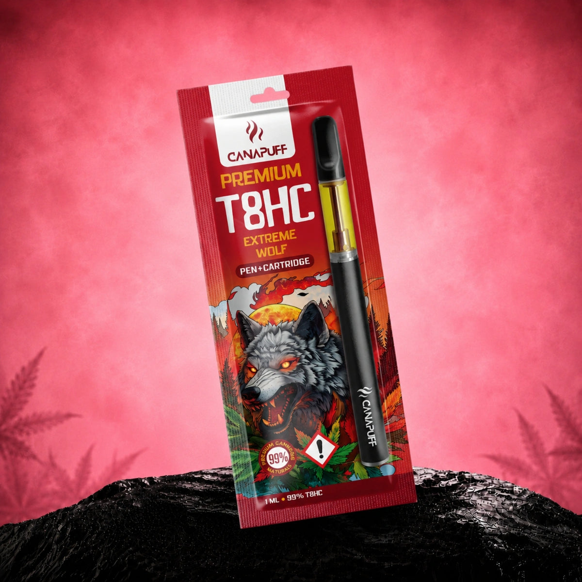 Pen e cartuccia Canapuff T8HC Extreme Wolf, 1 ml, 99%
