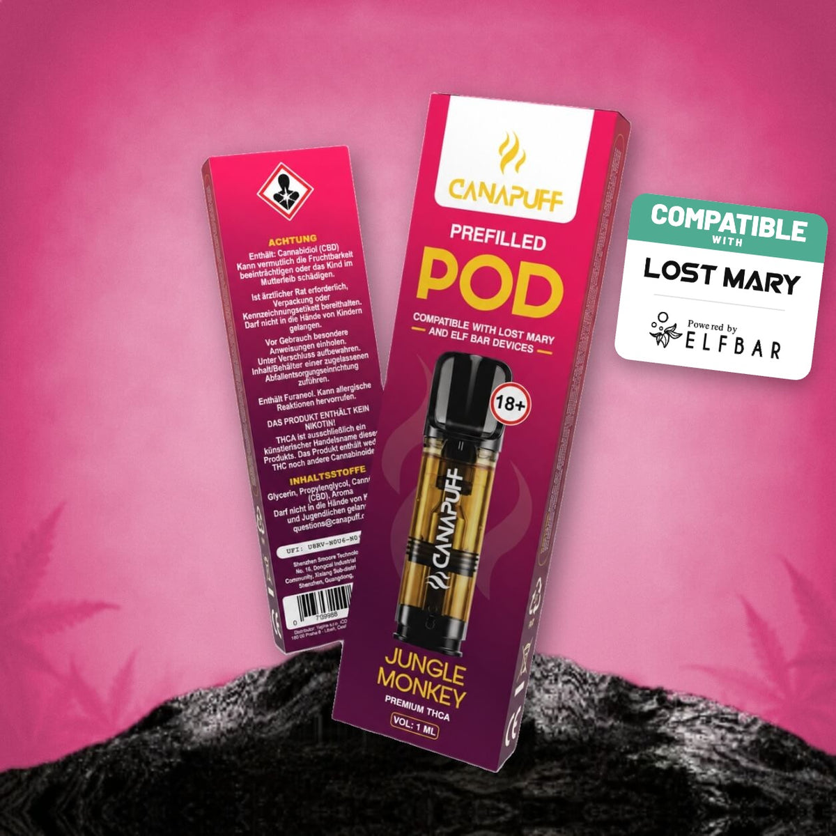 Canapuff THCA POD Jungle Monkey 1 ml – compatible with Lost Mary and Elf Bar devices