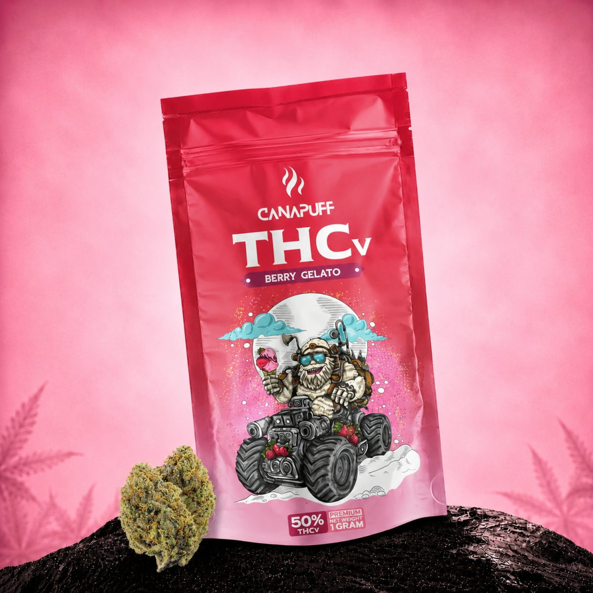 Canapuff THCv Flowers Berry Gelato 50%, bustina da 1 g