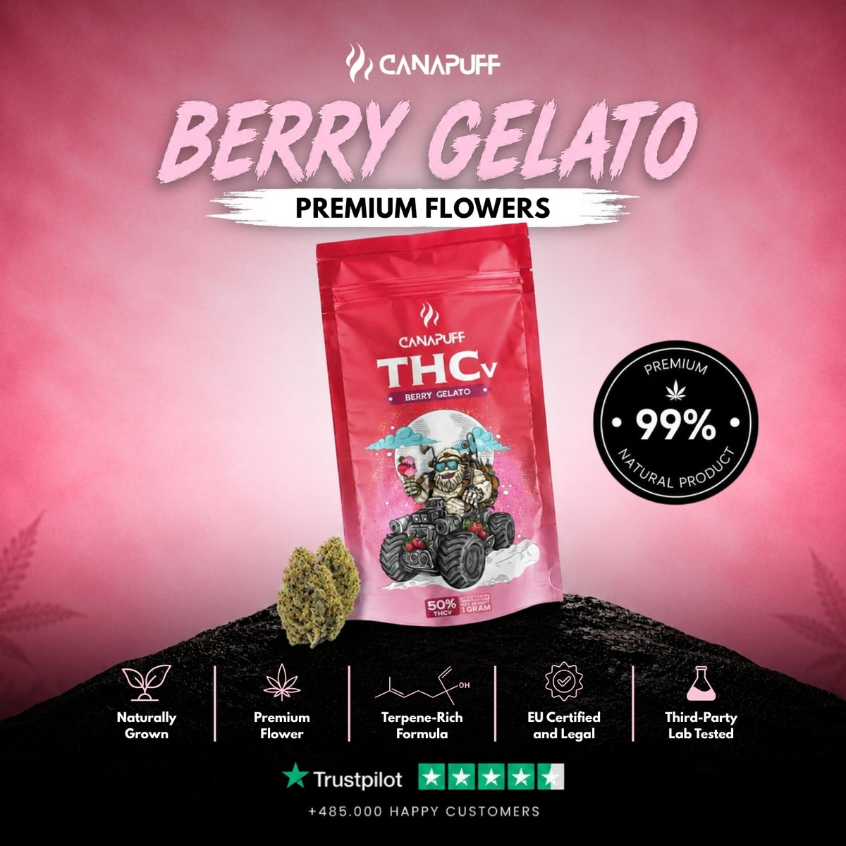 THCv Fiori Berry Gelato 50% – infiorescenze, foto 2
