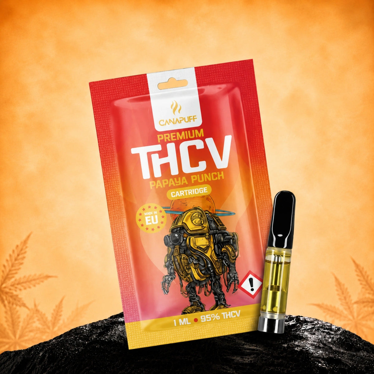 Cartuccia Canapuff THCV Papaya Punch, 1 ml, concentrazione 95%