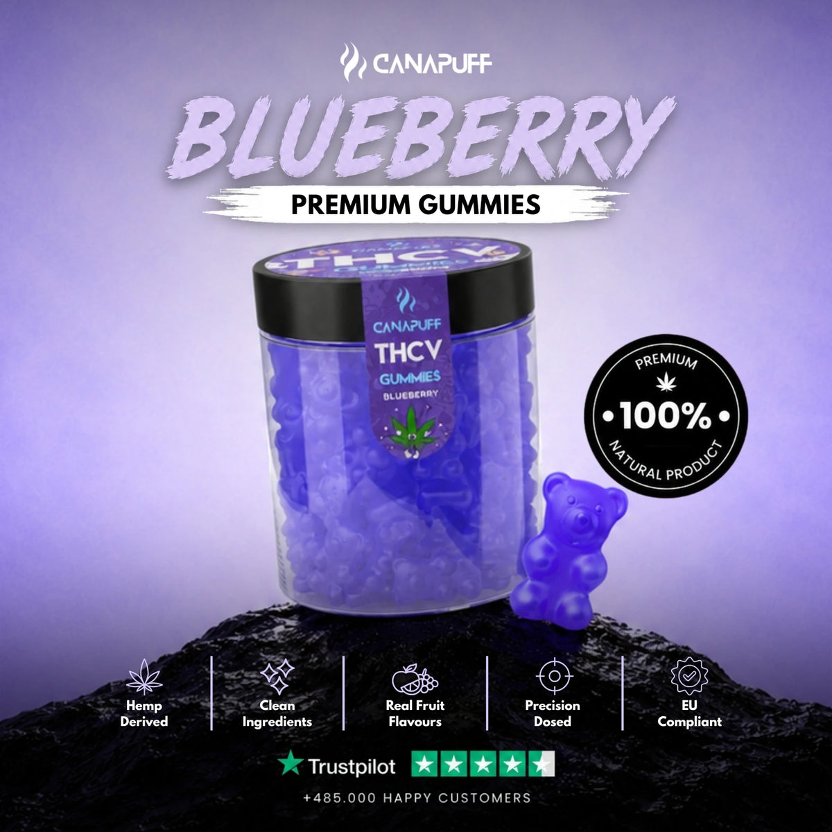THCv Gummies Blueberry – gummies, foto 2