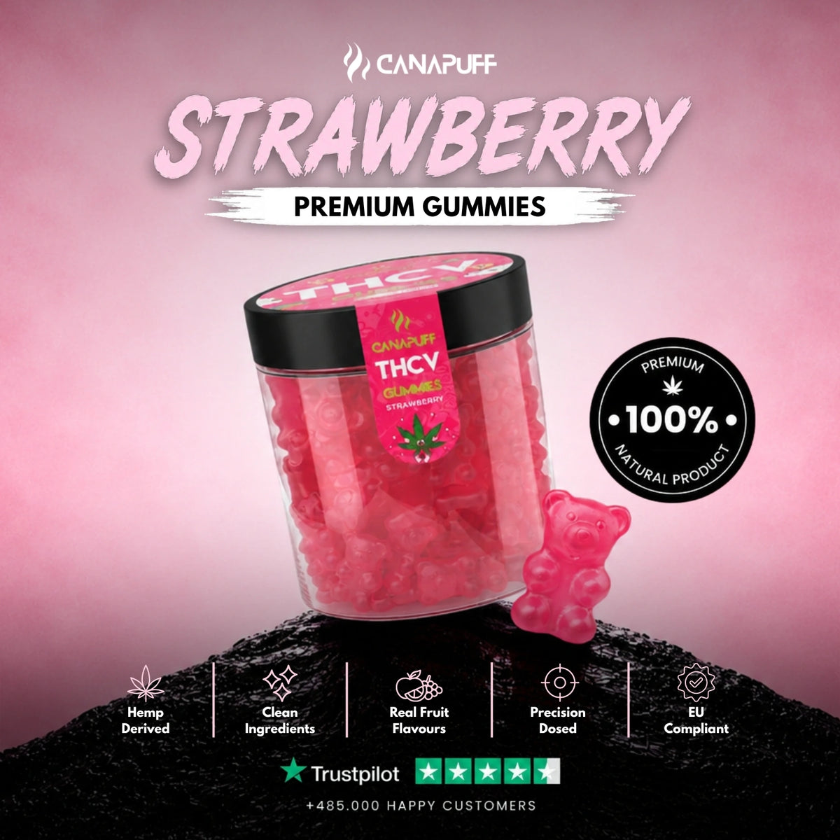 THCv Gummies Strawberry – gummies, foto 2