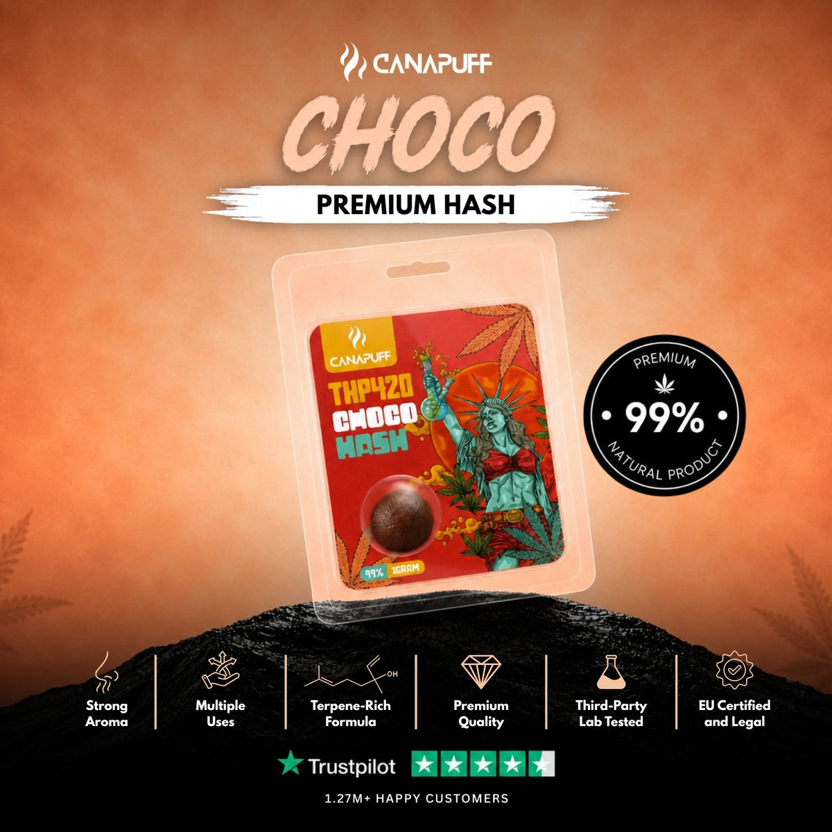 THP420 Hash Choco 99% – hashish, foto 2