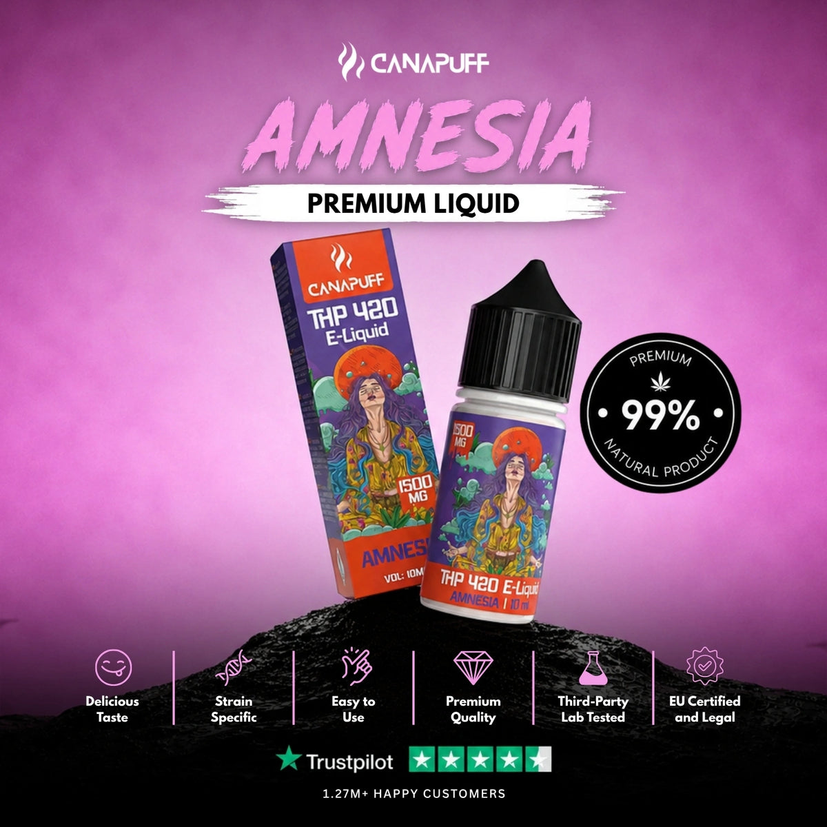THP420 Liquid Amnesia 1.500mg – flacone di liquid, foto 2
