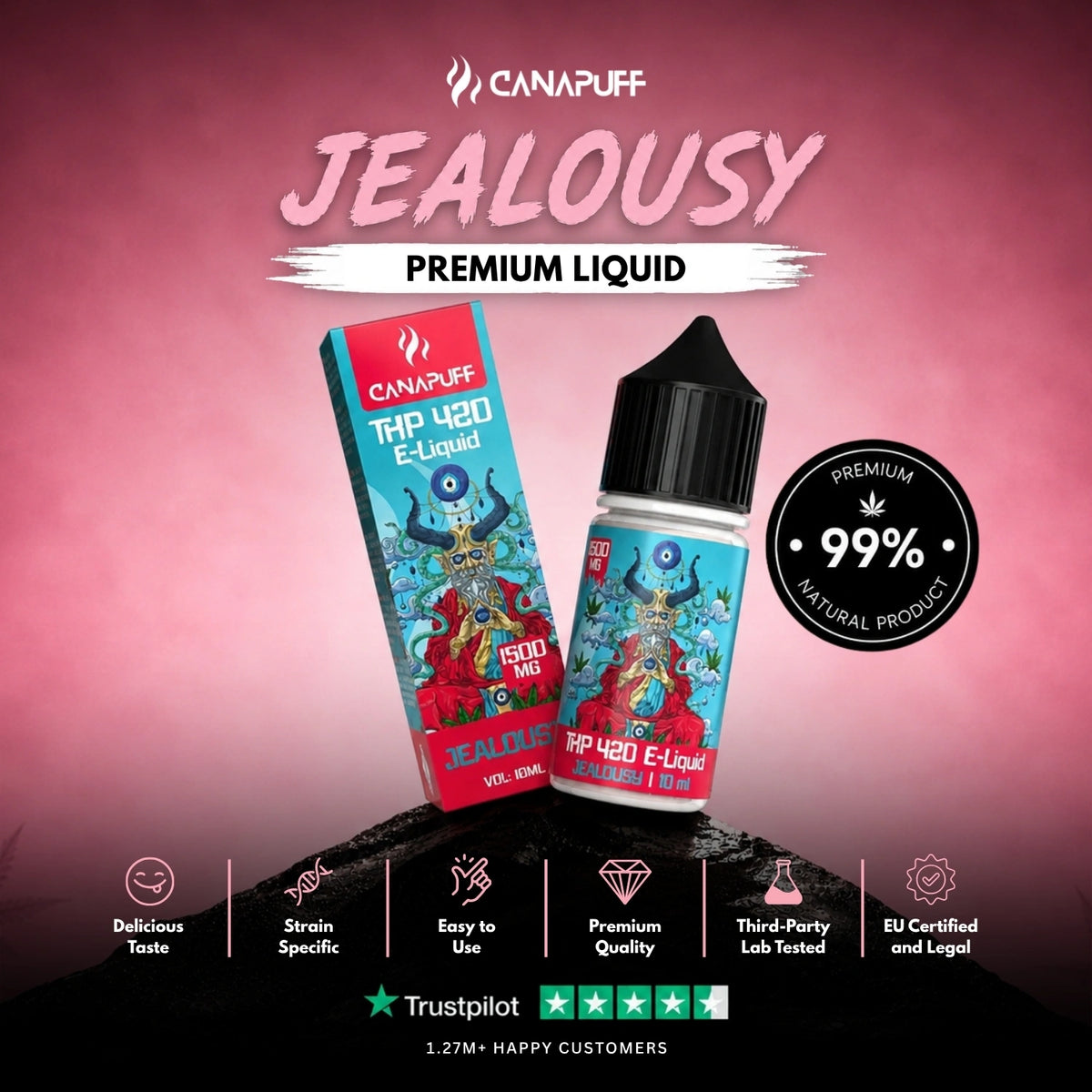 THP420 Liquid Jealousy 1.500mg – flacone di liquid, foto 2