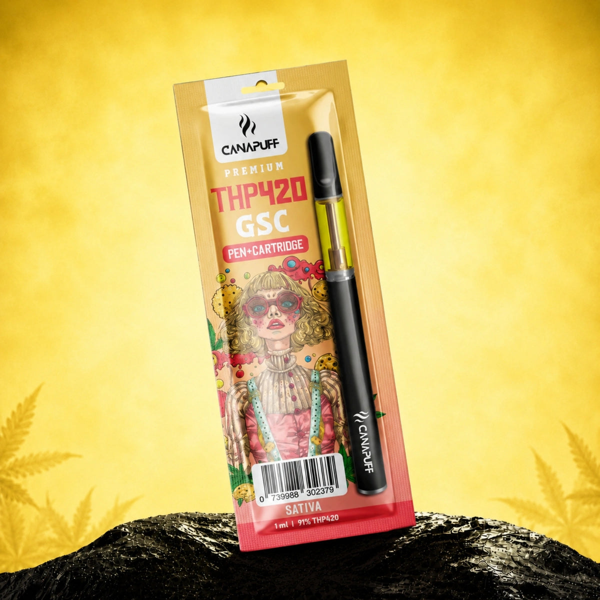 Pen e cartuccia Canapuff THP420 GSC, 1 ml, concentrazione 79%