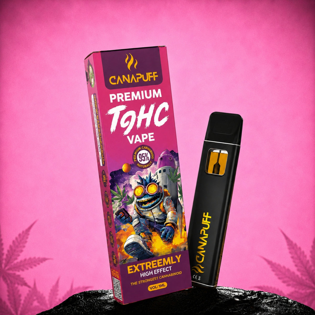 Canapuff TⳊHC Vape 95%, pen usa e getta da 1 ml