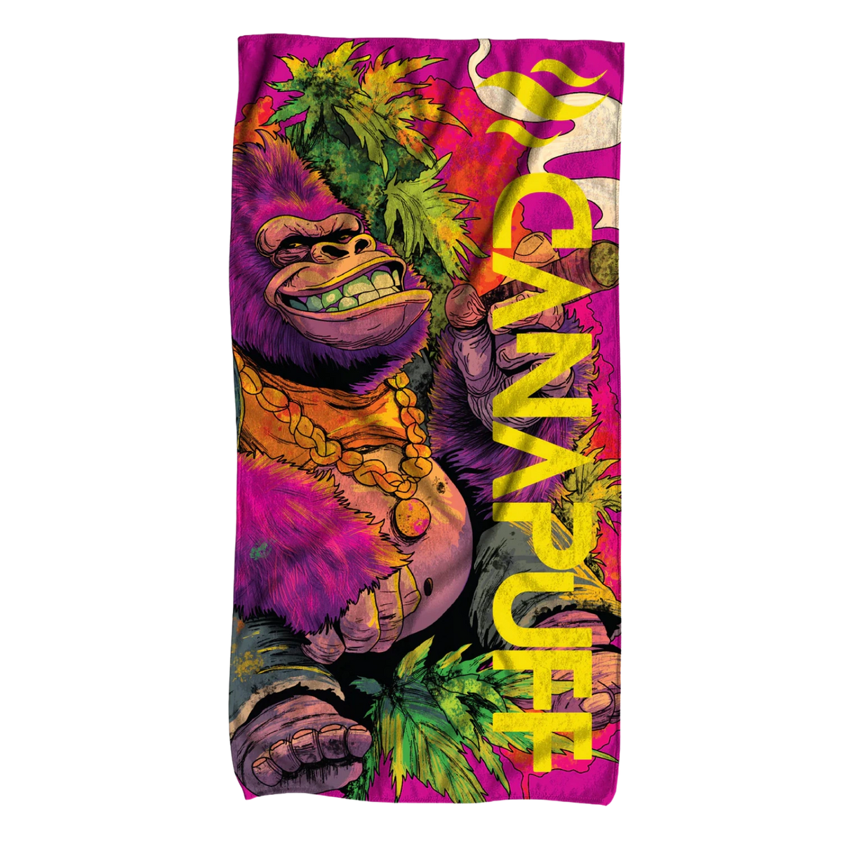 Asciugamano Canapuff Gorilla Kush con grafica colorata